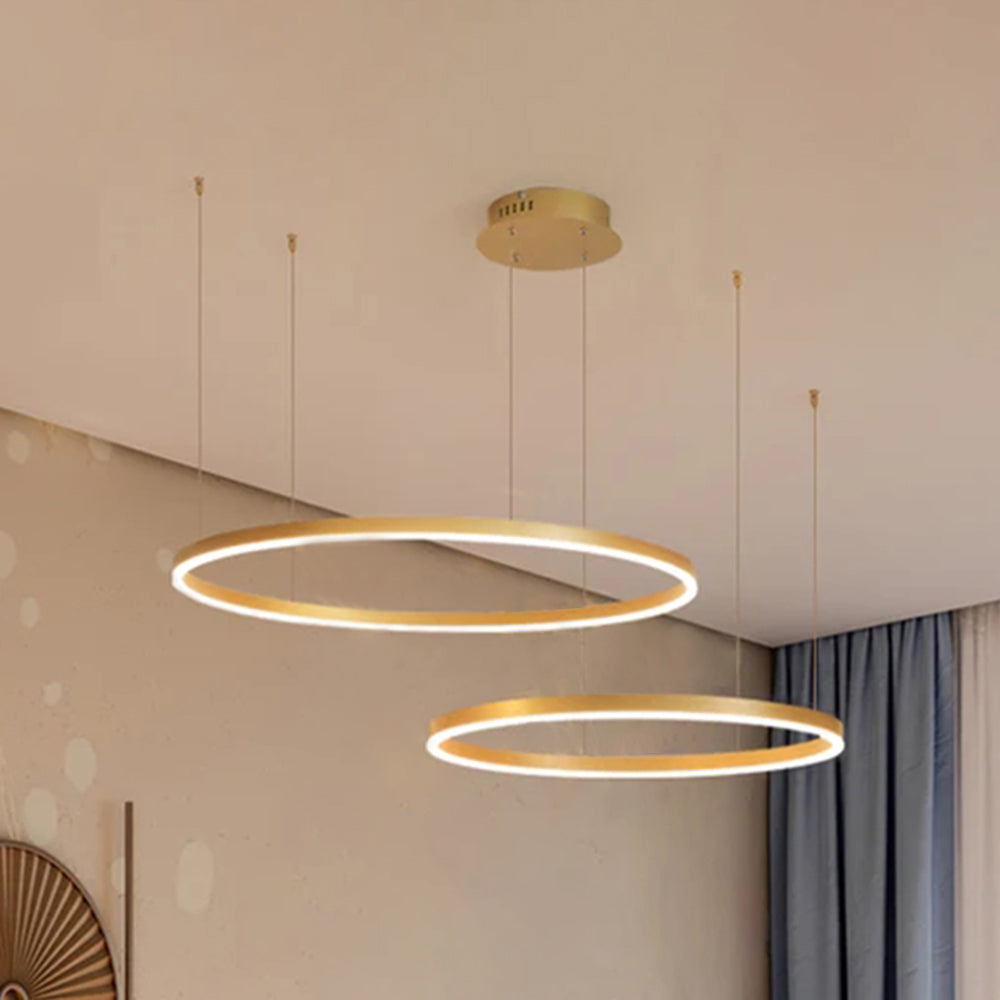 Arisha Lampada a Sospensione Metallo Nero/Oro/Caffè Tir-Cerchio Moderna