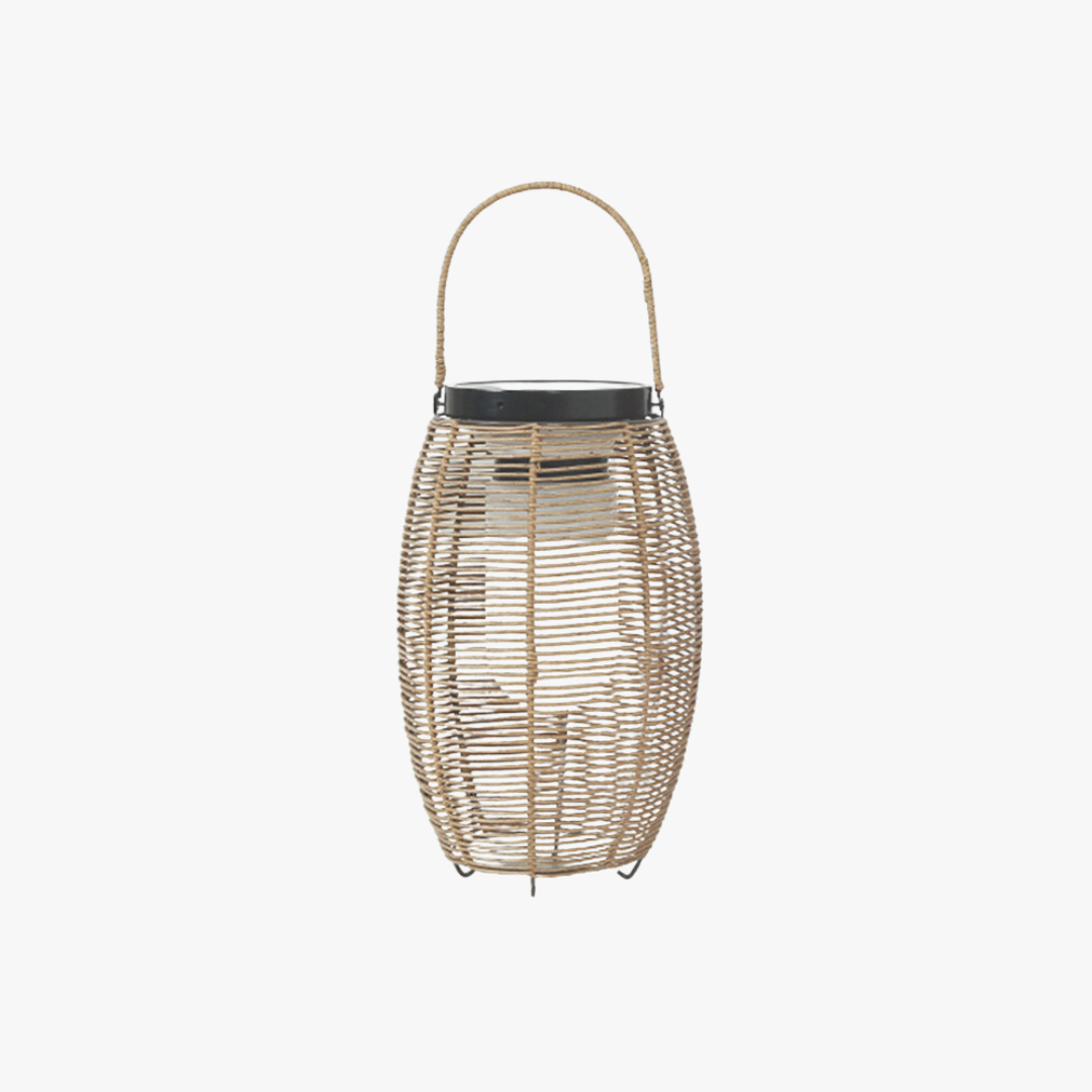 Ritta Lanterna Retrò Solare Lampade da Esterno Metallo/Imitazione Rattan