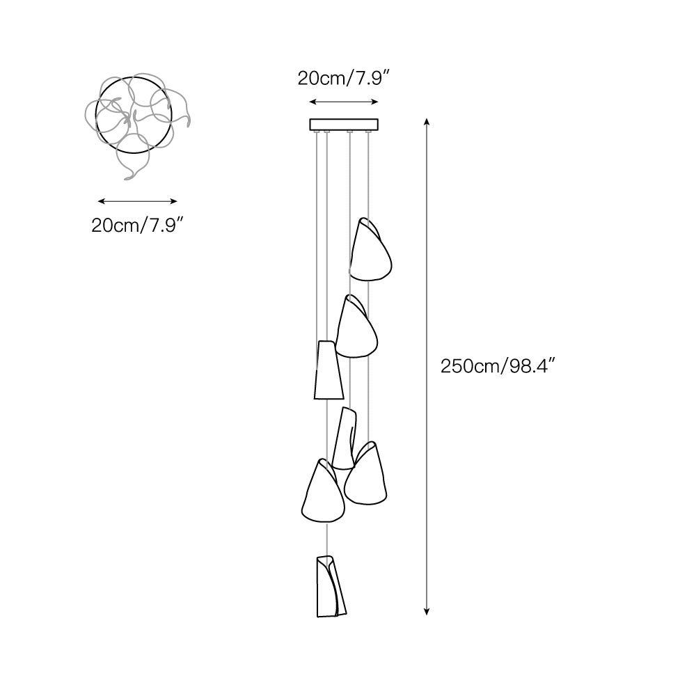 Ulfuvye Porcelain Ceramics Pendant Lamp - Lamp Copper