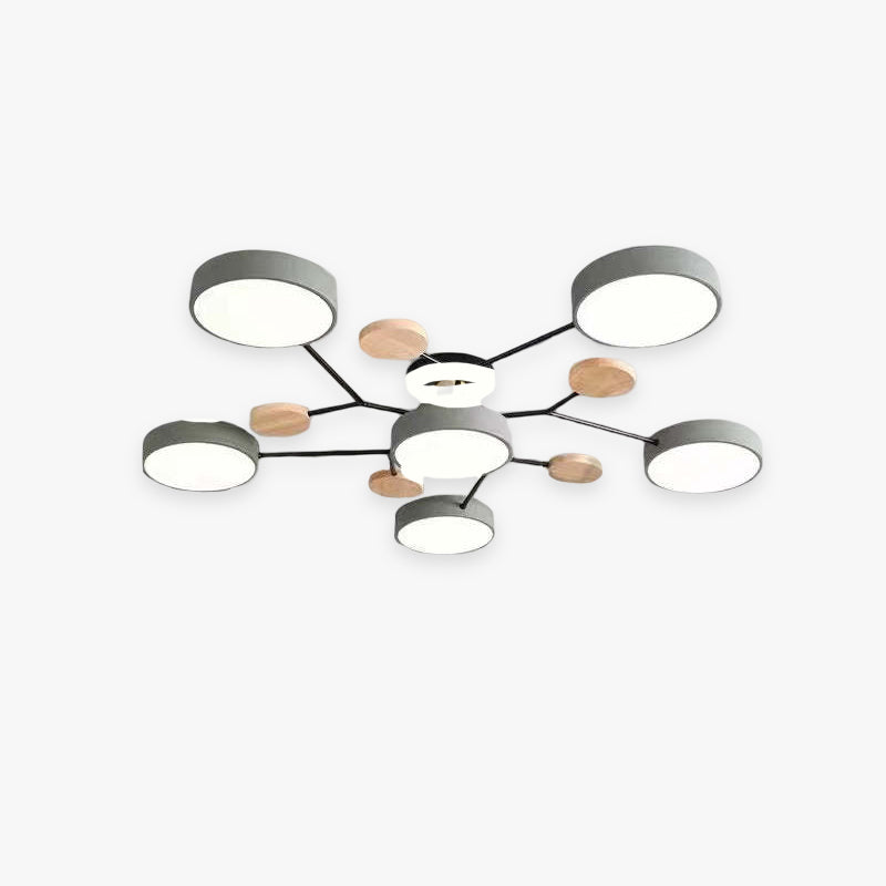 Arisha Moderne LED Plafoniere Metallo/Acrilico/Legno Bianco/Verde/Grigio Siggiorno