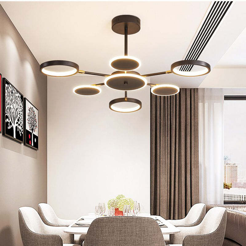 Sienna Modern LED Lampadari Geometrica Nero Metallo Acrilico Sala Studio/Soggiorno/Camera da Letto