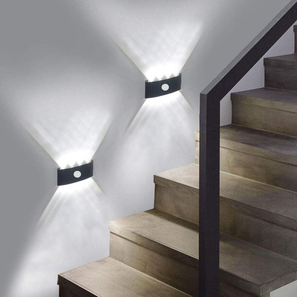 Ray LED Applique da Esterni Metallo/Acrilico Nero/Bianco Moderna Semplice