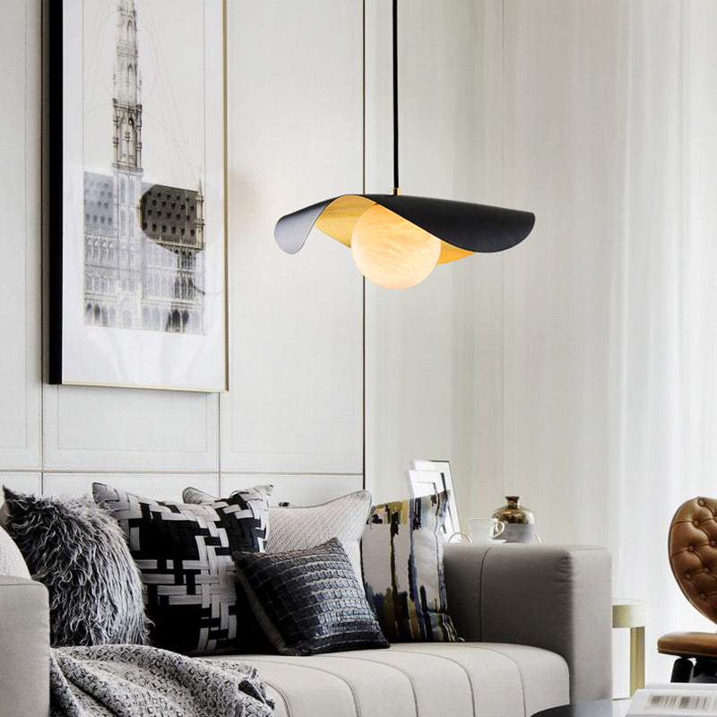 Arisha Moderna Speciale LED Lampada a Sospensione Metallo Marmo Nero Cappello Sala da Pranzo/Soggiorno/Camera da Letto