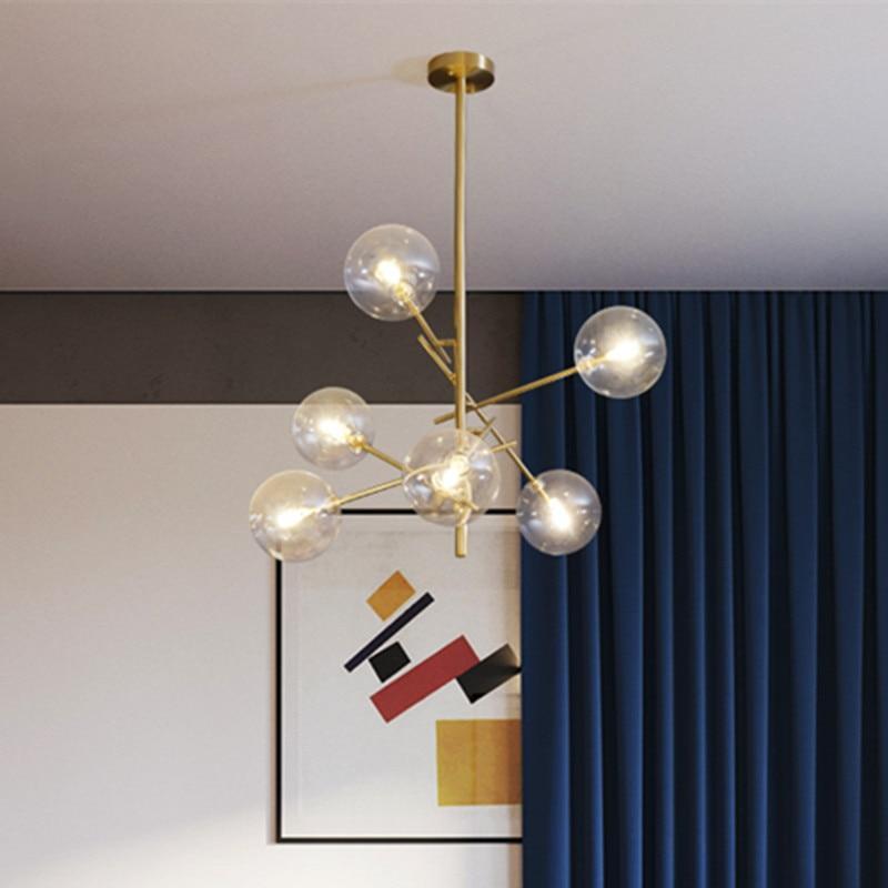 Nordic Lampada a Sospensione Vetro/Metallo Ramo Bolle Soggiorno/Sala da Pranzo Moderna