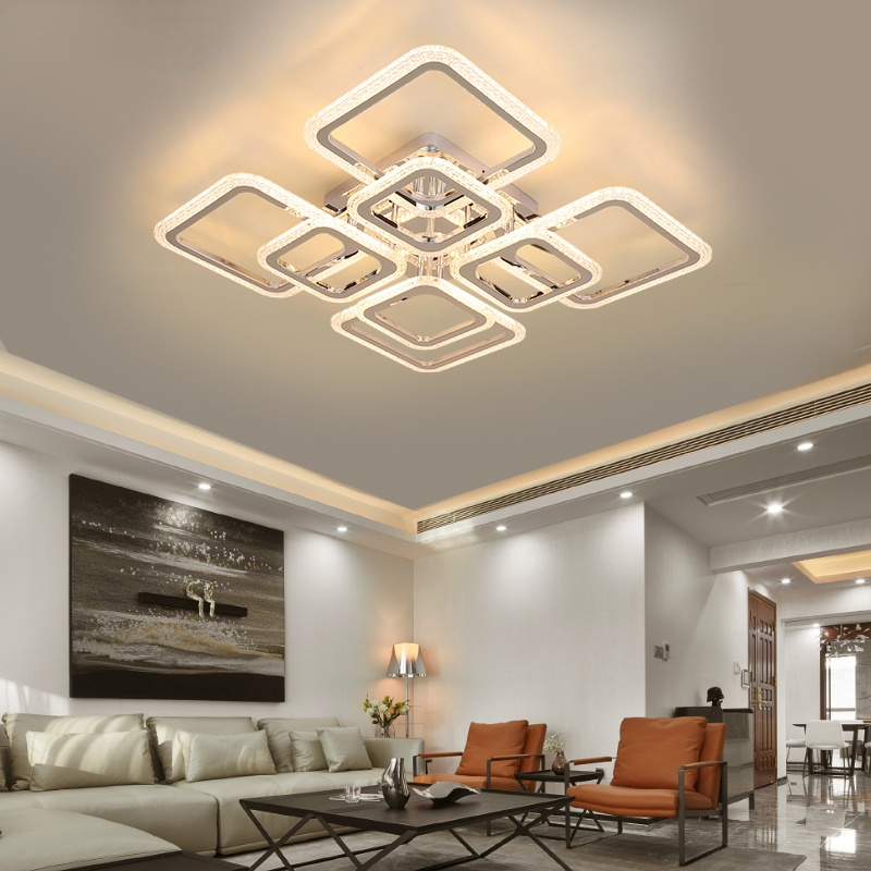 Lacey Moderni LED Plafoniera Quadrata Bianco Metallo/Acrilico Soggiorno/Camera da Letto