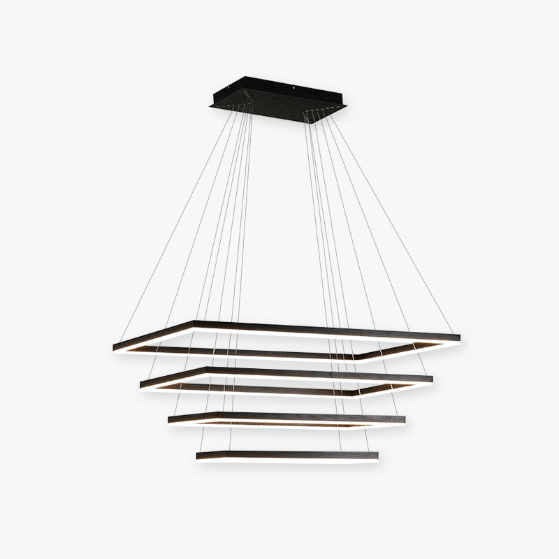 Bouvet Moderno LED Lampada a Sospensione 5 Stratificato Nera Soggiorno/Camera da Letto