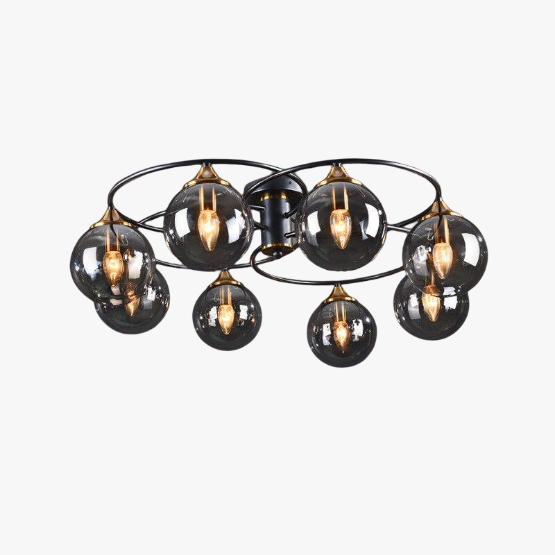 Valentina Moderno LED Sfera Plafoniera Vetro Grigio/Ambra Metallo Acrilico Sala da Pranzo