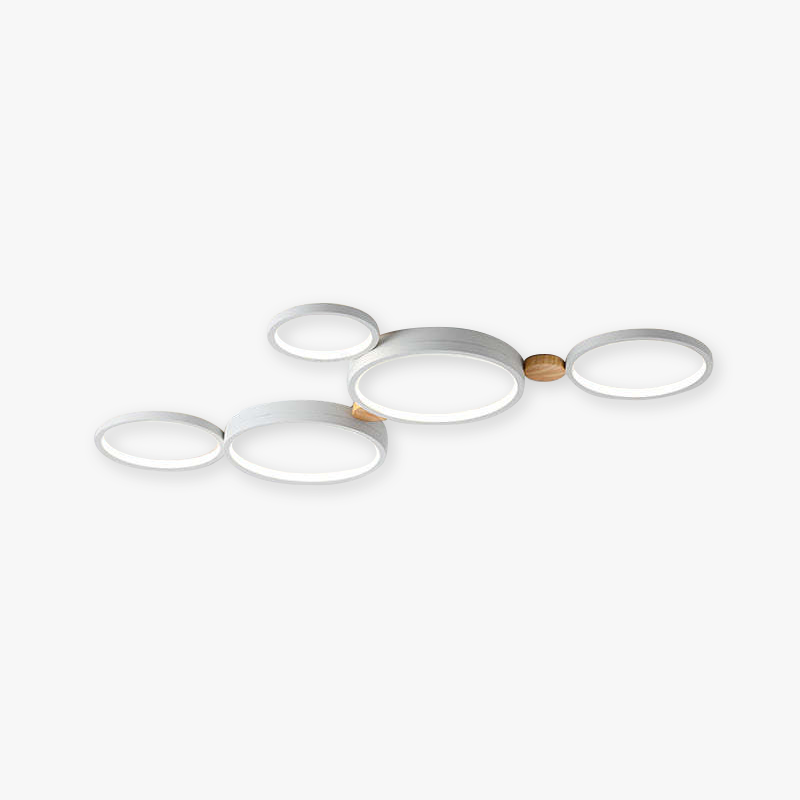 Arisha Minimalismo LED Plafoniera Bianco Rotonda Metallo Legno Soggiorno/Camera da Letto/Sala da Pranzo