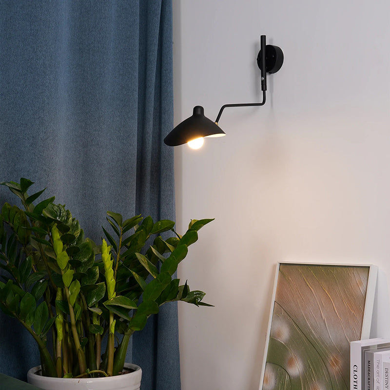 Arisha Moderne Industrial LED Applique Metallo Nero Siggiorno