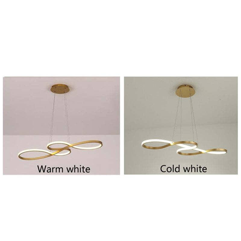 Arisha Lampada a Sospensione Lineare Moderna Nero/Oro/Bianco