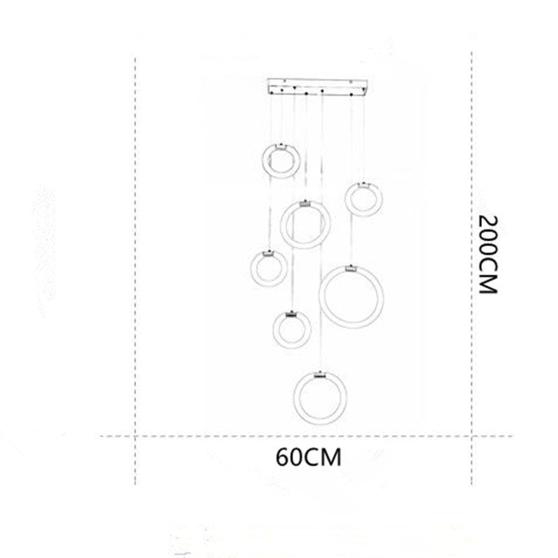 Arisha Minimalista LED Cerchio Bolla Lampada a Sospensione Bianco Metallo Soggiorno/Camera da Letto