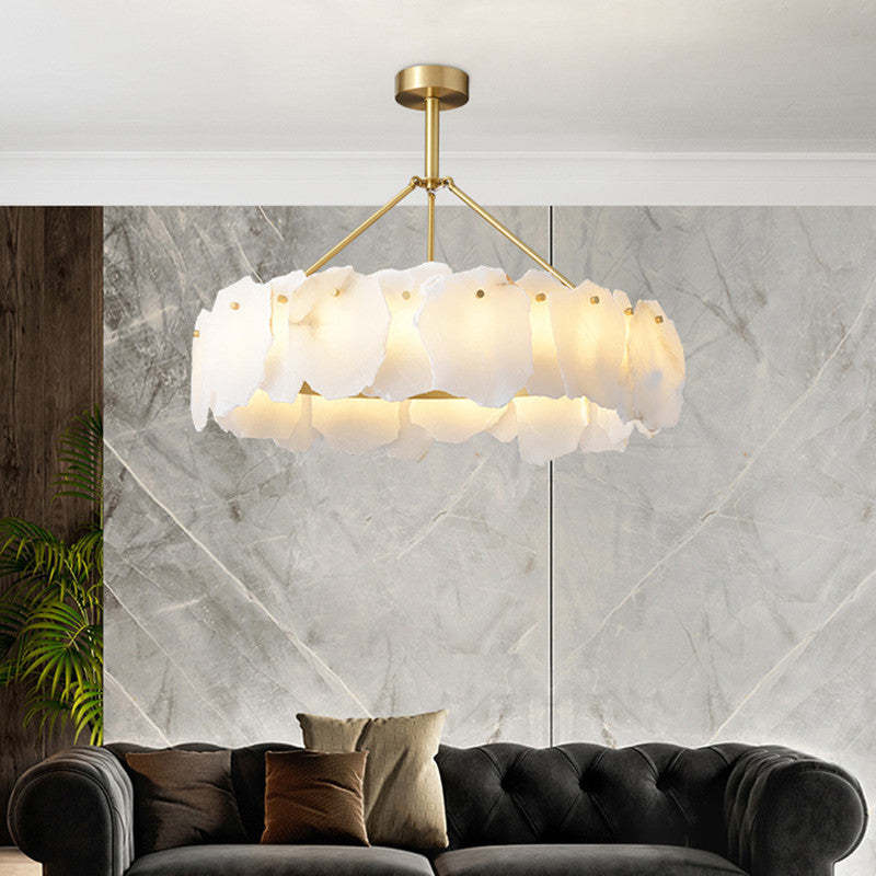 Marilyn Moderna LED Lampada a Sospensione Metallo Marmo Oro Rotondo Soggiorno/Camera da Letto