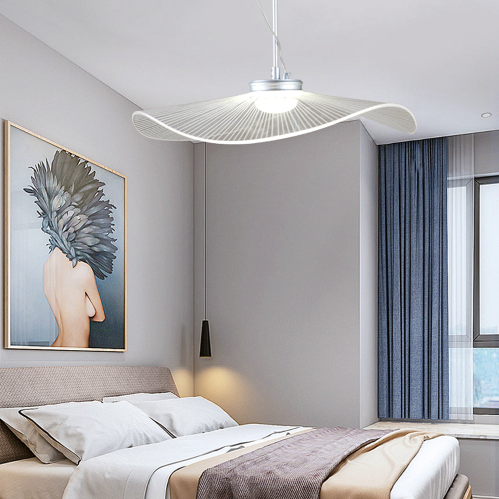 Arisha Lampada a Sospensione Forma Metallo Bianco Designer Lotus Foglia