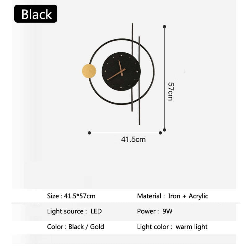 Arisha Applique Ferro/Acrilico Nero/Oro Orologio