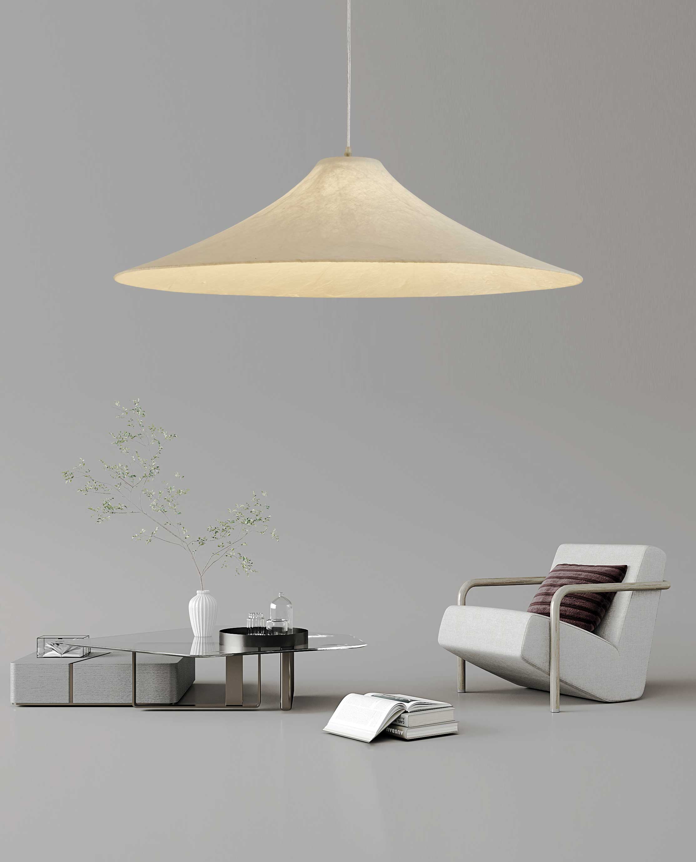Abbotswell Modern Minimalist Natural Flat Metal Pendant Lamp - Blowlighting