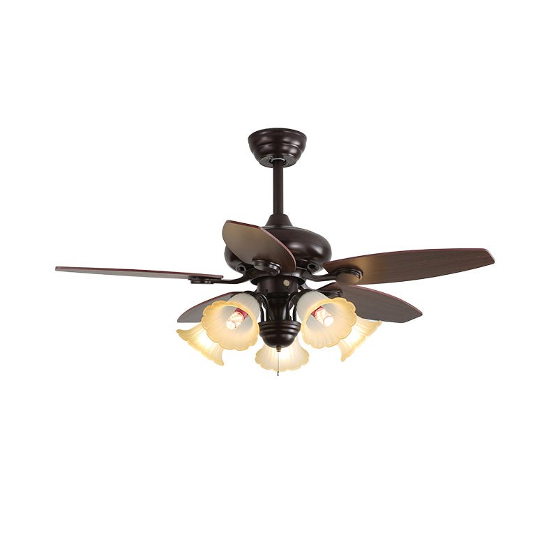Ventilatore da soffitto con luce Solara Classico in Legno e Vetro