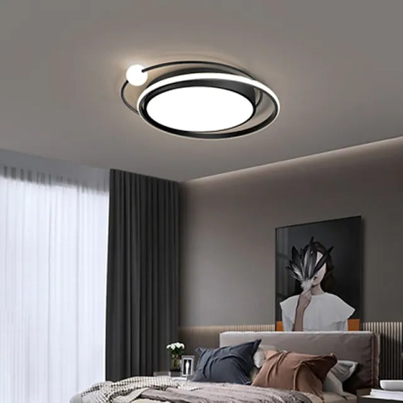 Arisha Moderna LED Minimalismo Multi Orbitale Plafoniera Nero/Oro Metallo Soggiorno/Camera da Letto