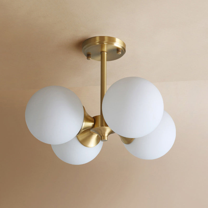 Valentina Design LED Minimalismo Lampade a Sospensione Globo Vetro Oro Camera da Letto