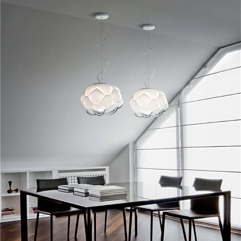 Bostock Lampade a Sospensione Vetro Bianche Nuvole Moderne Camera da Letto