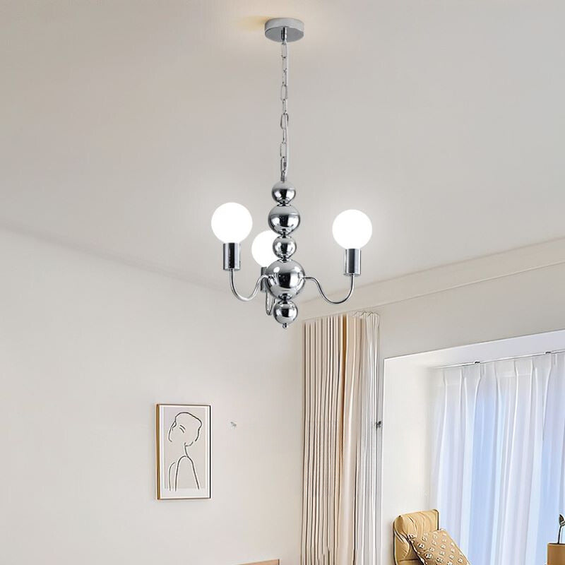 Valentina Medievale Metallo/Vetro Lux Lampadario Argento/Nero Soggiorno