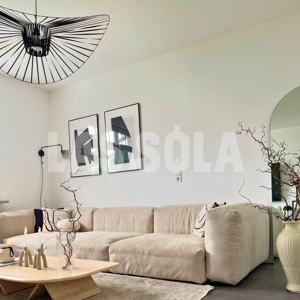 Ritta Lampade a Sospensione Tessuto Nero/Bianco/Oro/Marrone Fiore Moderne