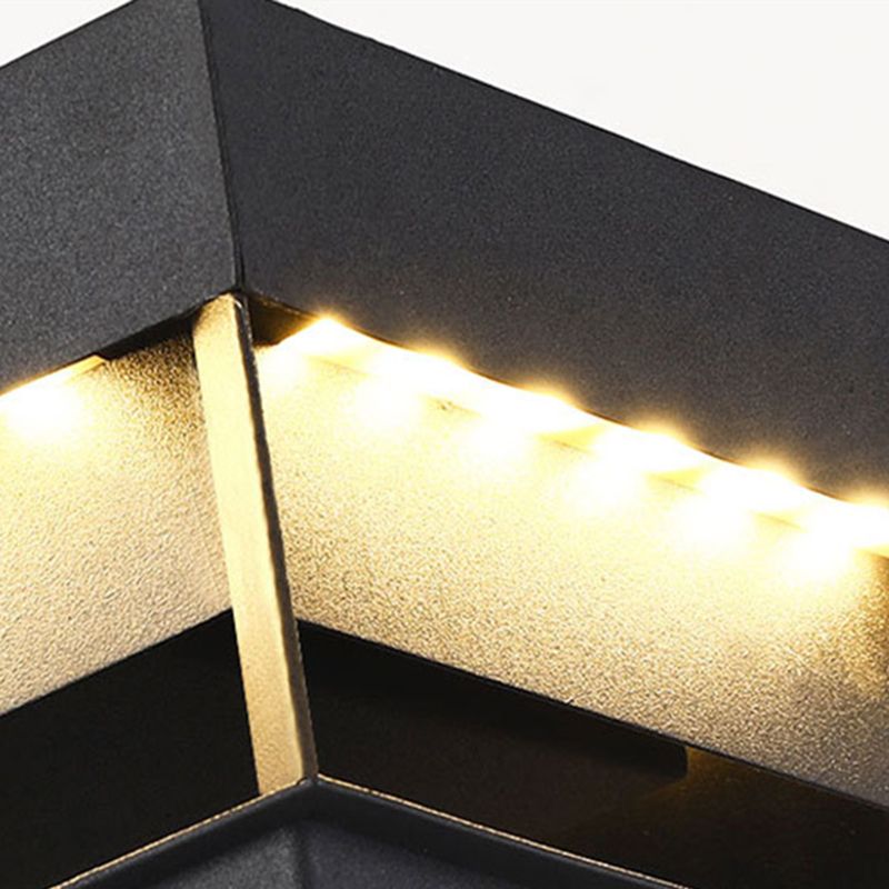Ray Lampada da Esterno LED Metallo Quadrata Solare Post Moderna