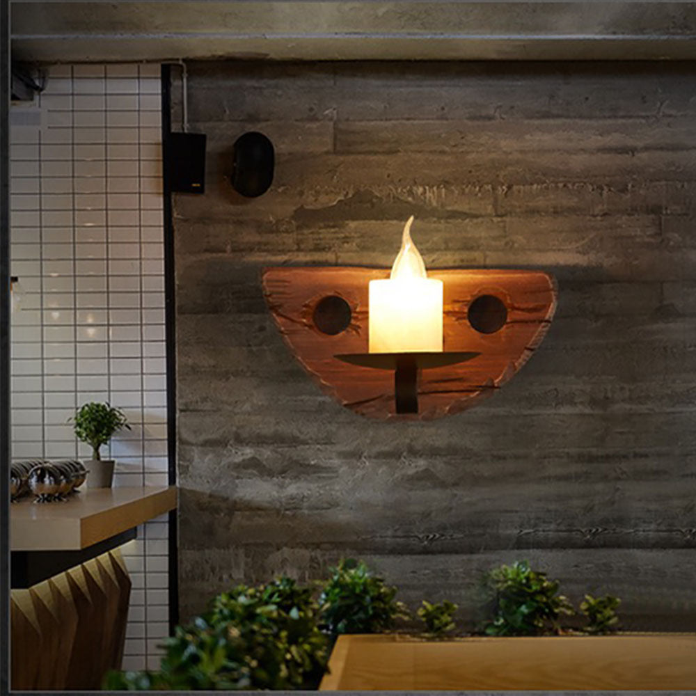 Epoch Vintage Design Candela Industriale LED Applique Legno Metallo Soggiorno/Camera da Letto