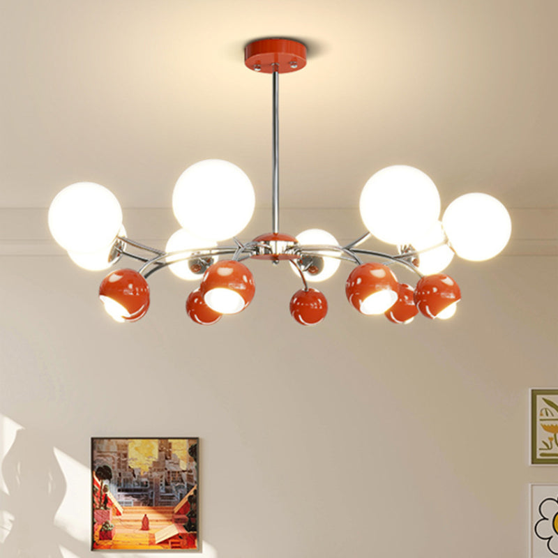 Arisha Vintage Metallo/Vetro Lux Lampadario Arancione/Beige Camera da letto/Soggiorno