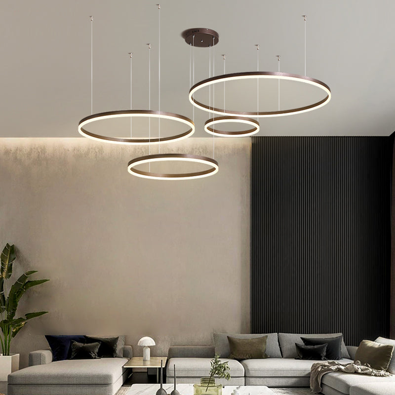 Arisha Lampada a Sospensione Metallo Nero/Oro/Caffè Tir-Cerchio Moderna