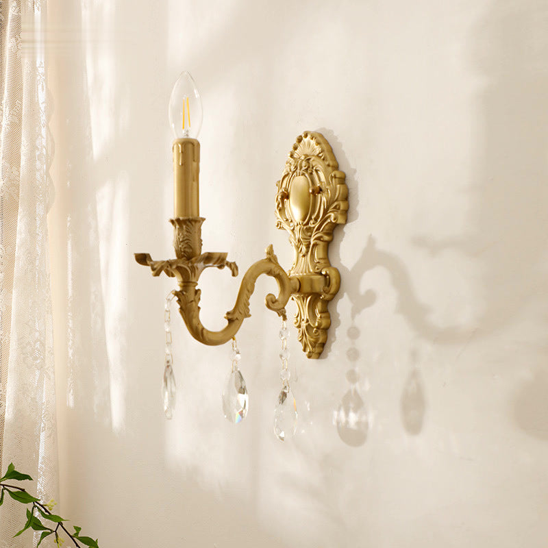 Silva Lampada da Parete LED Vintage di Lusso in Metallo e Cristallo