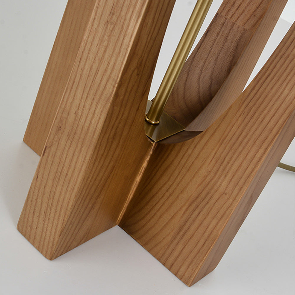Muto Moderne LED Lampada da Terra Rettangolare Legno/Tessuto