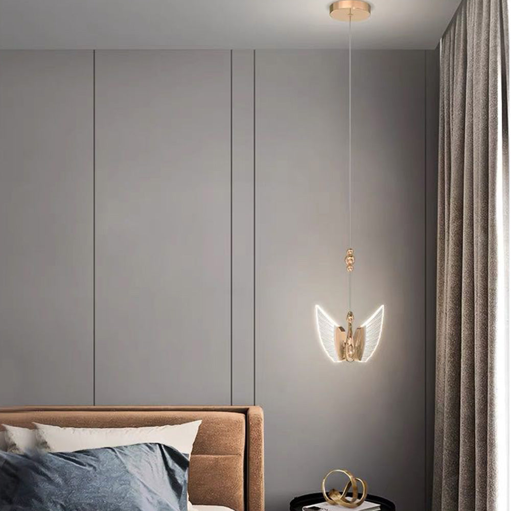 Arisha Moderno LED Creativo Cigno Lampade a Sospensione 2 Colori Metallo Acrilico Camera da Letto