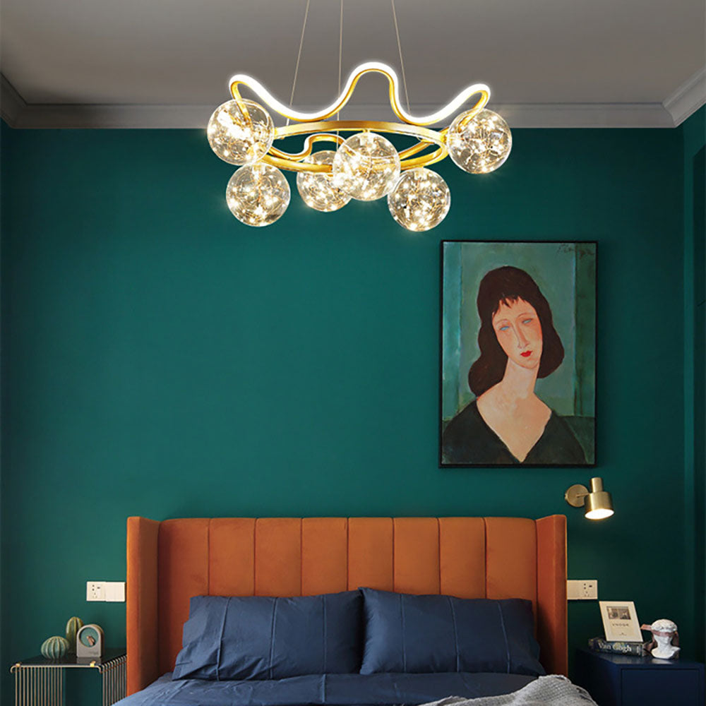 Arisha Nordico Metallo/Acrilico Sospensione Oro Camera da letto/Cucina