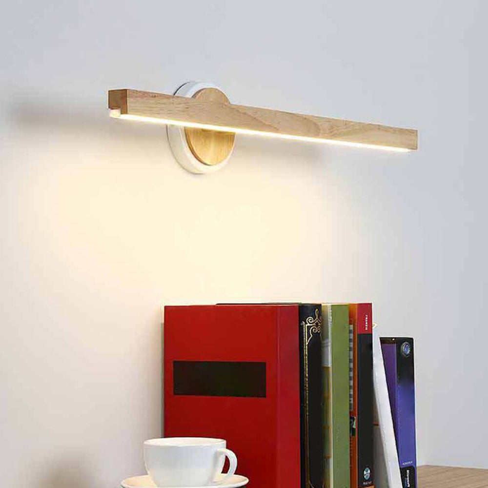 Muto Moderno LineareLED Applique Legno Specchio Bagno/Soggiorno/Camera da Letto