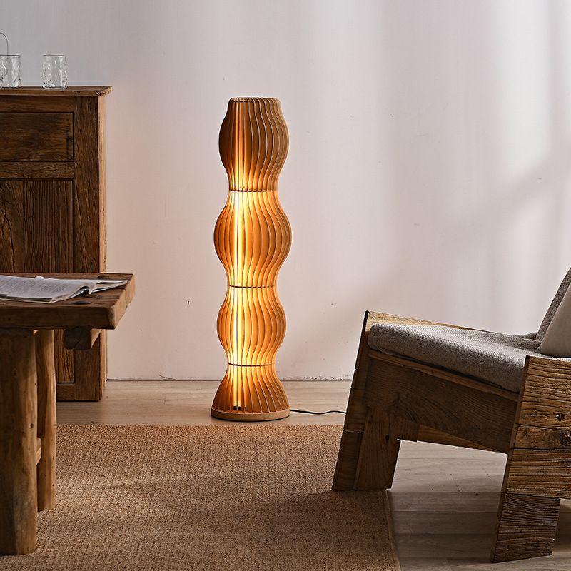 Muto Creative Uniche Moderno Legno Cachi Lampade da Terra