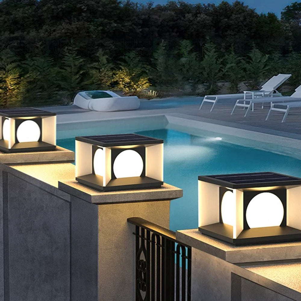 Ray Moderno LED Quadrato Metallo Lampade da Esterno Nero
