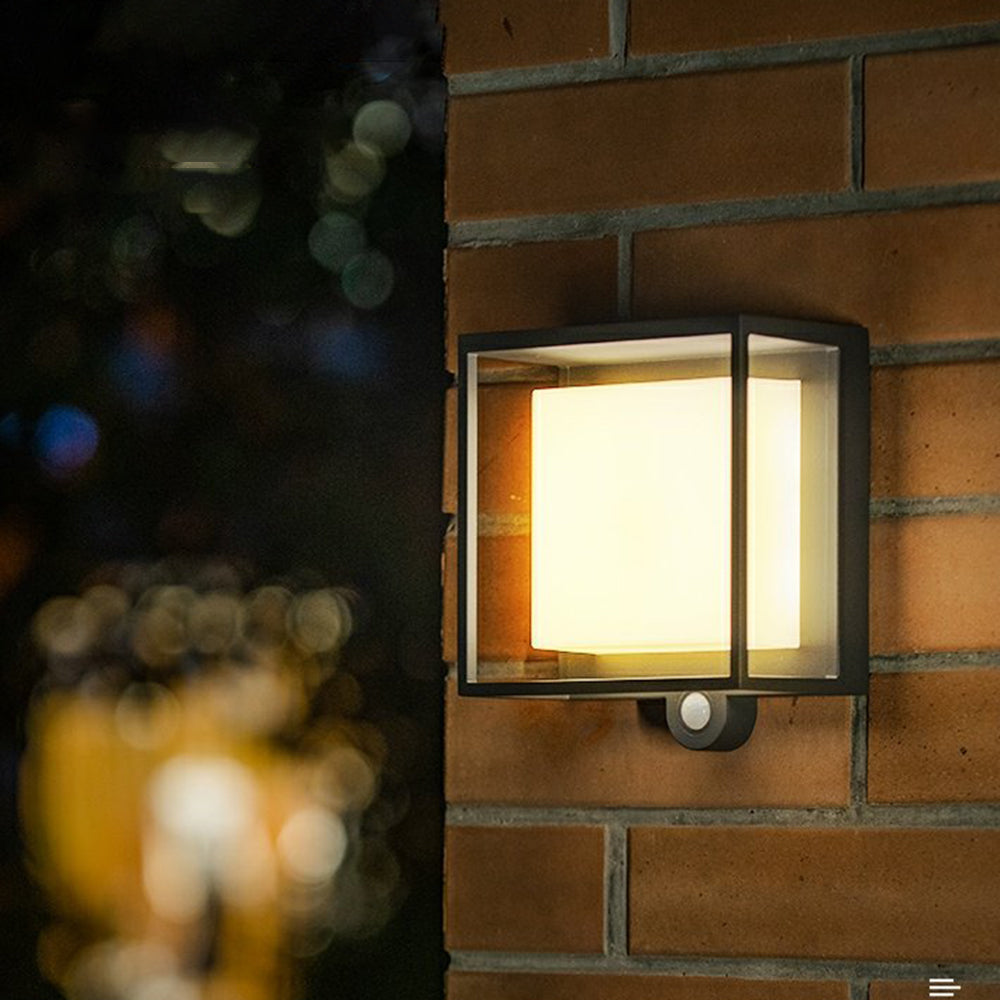 Ray Moderno Sensore Rettangolare Applique da Esterno a Energia Solare