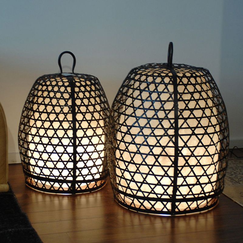 Alessio Design LED Gabbia Forma Lampade da Terra Nera Metallo Soggiorno/Camera da Letto