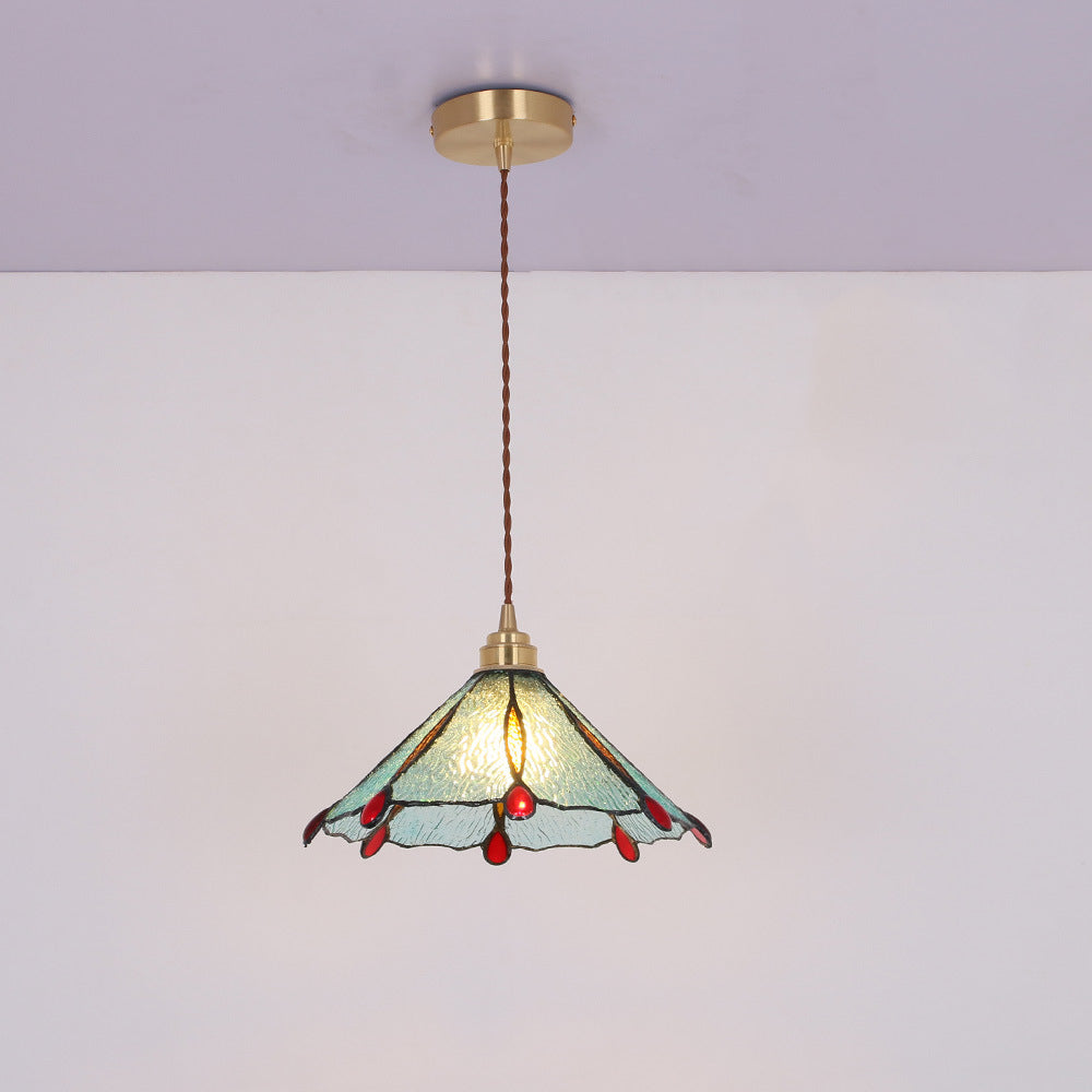 Tiffany Vintage Metallo/Vetro Sospensione Giallo/Trasparente/Verde/Rame/Rosso/Blu Soggiorno