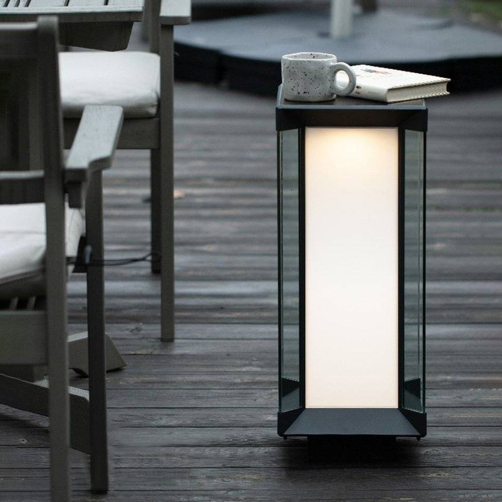 Ray Lampade da Terra Esterno Metallo Vetro Cuboide Solare RGB Giardino