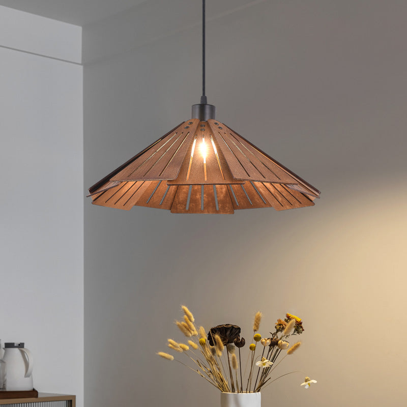 Arisha Lampade a Sospensione Retro Vintage Metallo/Legno Giallo/Marrone