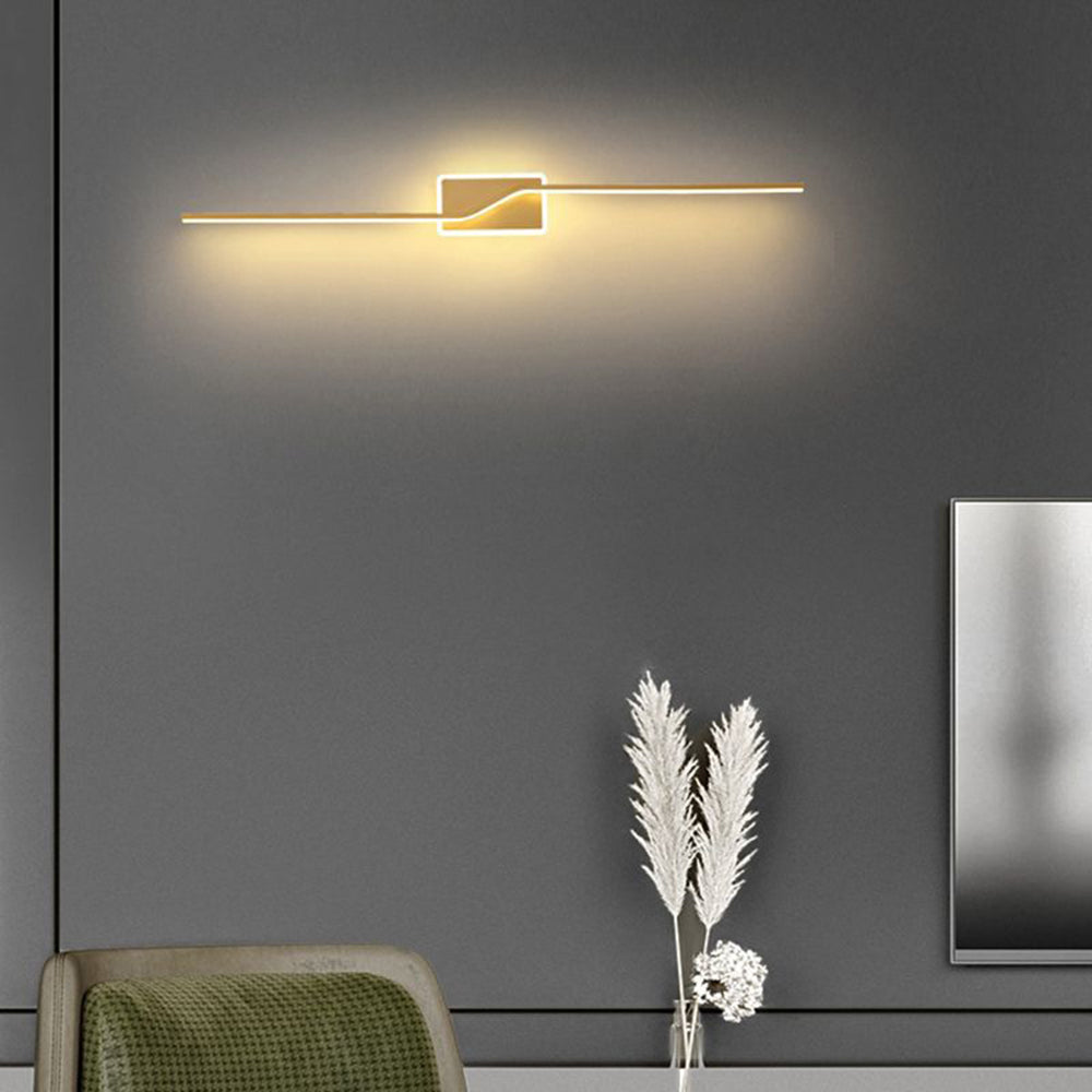 Arisha Applique LED Lusso Moderno Curvo Lineare Metallo, Oro,Bagno
