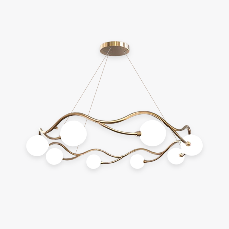 Valentina Moderno LED Elegante Lampada a Sospensione Metallo Vetro Bianco Oro Soggiorno/Camera da Letto