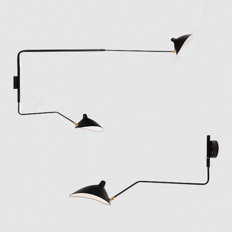 Arisha Moderne Industrial LED Applique Metallo Nero Siggiorno