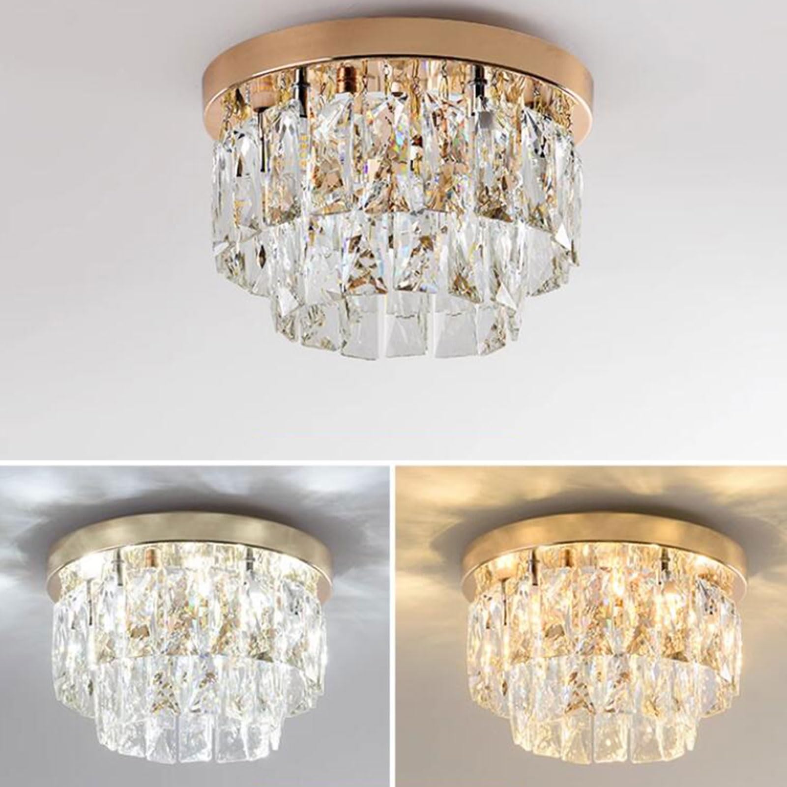 Kristy Lusso LED Metallo Vetro Plafoniera Oro Argento Soggiorno Camera da letto