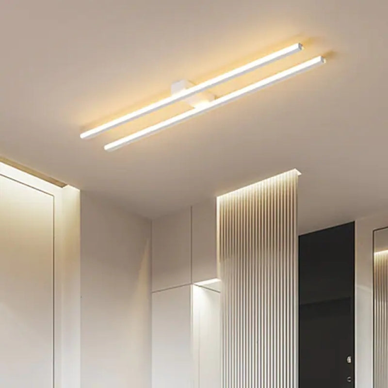 Arisha Minimalista LED Plafoniera Metallo Nera/Bianco Doppia Linea Soggiorno/Camera da Letto