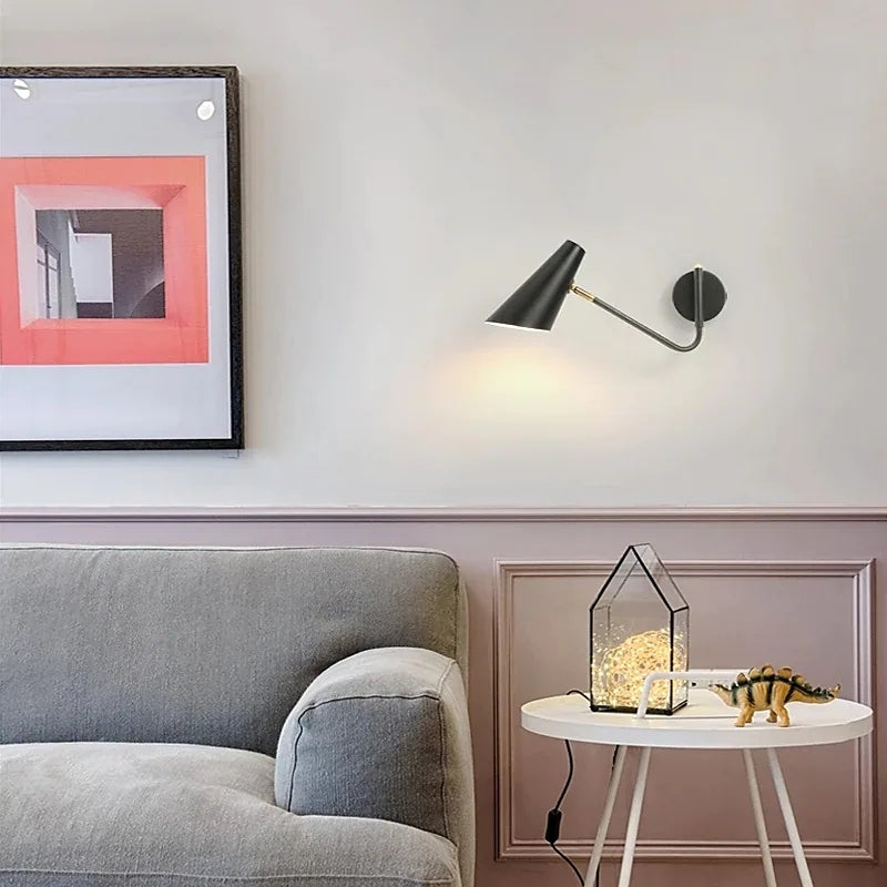 Epoch Moderna Minimalismo LED Piccolo Applique Metallo Nero/Oro Sala da Pranzo/Soggiorno/Camera da Letto