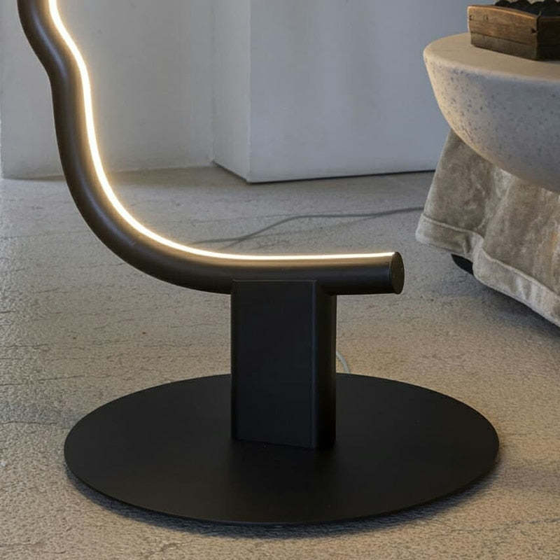 Arisha Moderna LED Lampada da Terra Metallo/Silicio Nero Arco Profilo Umano
