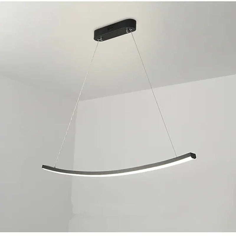 Alessio Minimalista LED Lampada a Sospensione Metallo Nero Lineare Soggiorno/Camera da Letto
