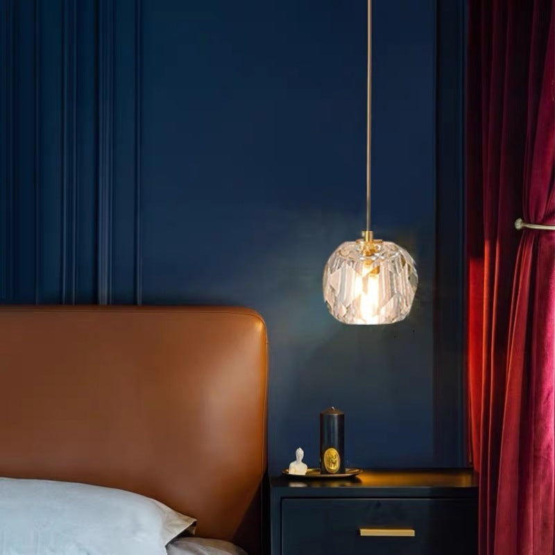 Kristy Moderno LED Lampada a Sospensione Metallo/Acrilico Oro Trasparente Diamante Sfaccettato Soggiorno/Camera da Letto